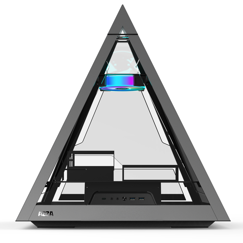 Azza Caixa Pc Pyramid 804L, Bench/show Housing Grey/black Tempered Gla -  CSAZ-804L
